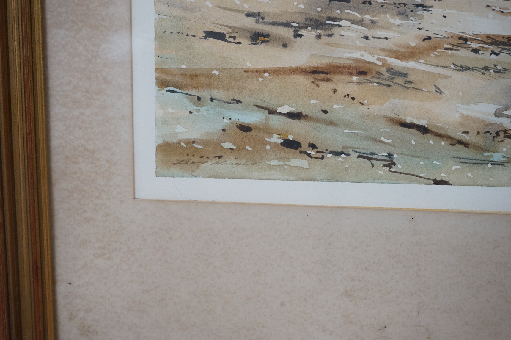 B. Wright, watercolour, 'Strand on the Green', unsigned, inscribed verso, 36 x 53cm. Condition - fair